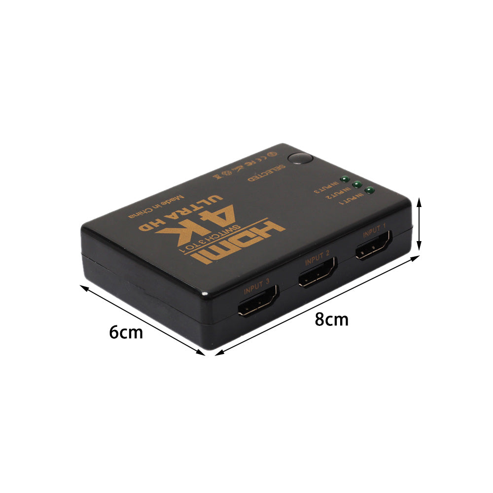 3x1 HDMI Switch - Full HD, 3D, Ultra HD, 4K, IR Remote Control