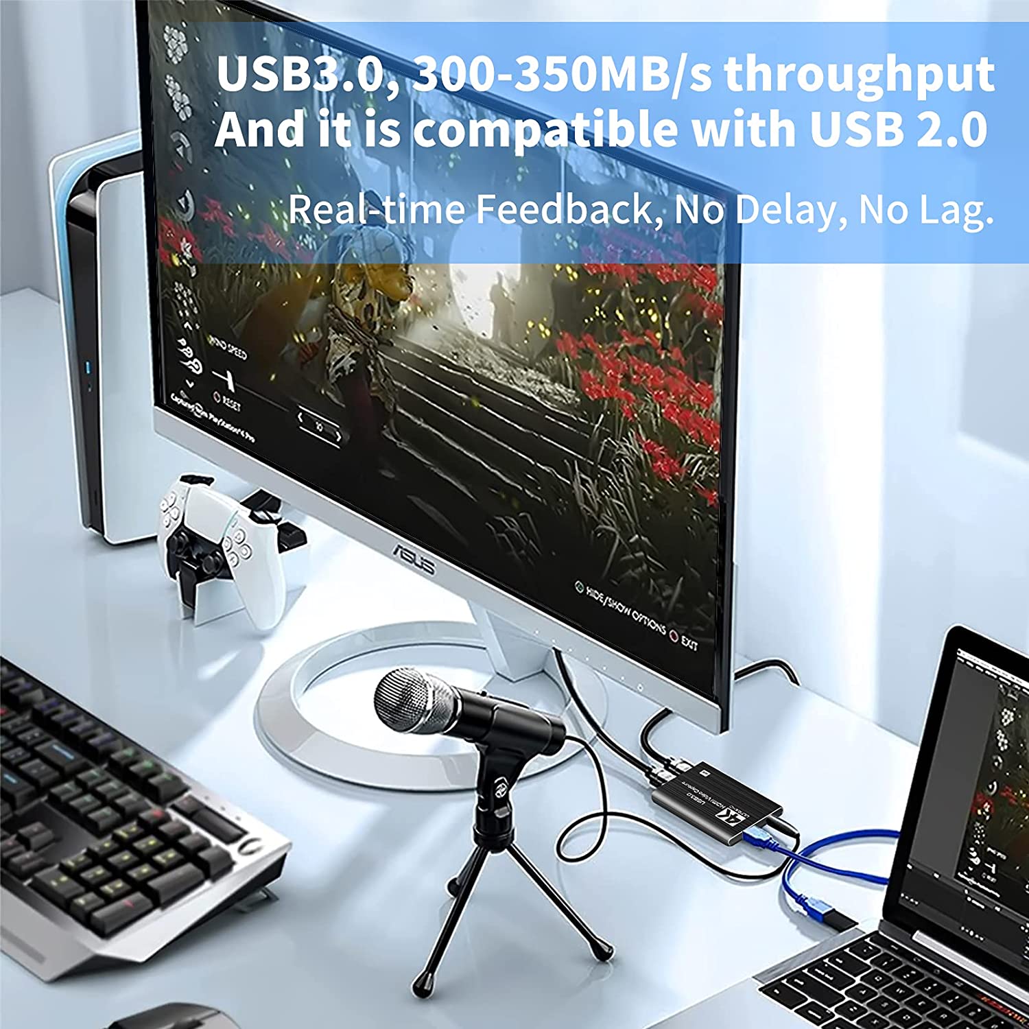 4K Video Capture Card USB 3.0 1080P 60fps HDMI Audio Video Capture Device  Portable Video Converte